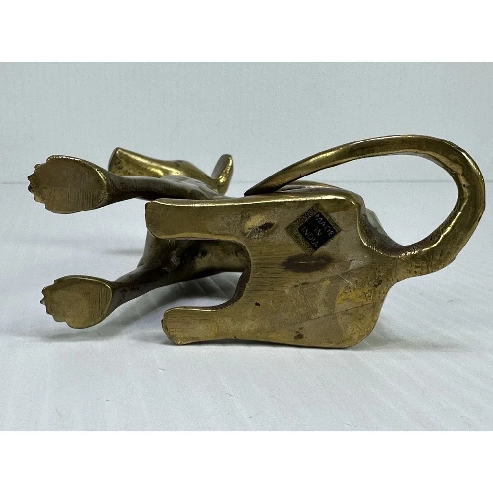 Vintage Bronze Brass Sitting Dog Greyhound Figurine 5